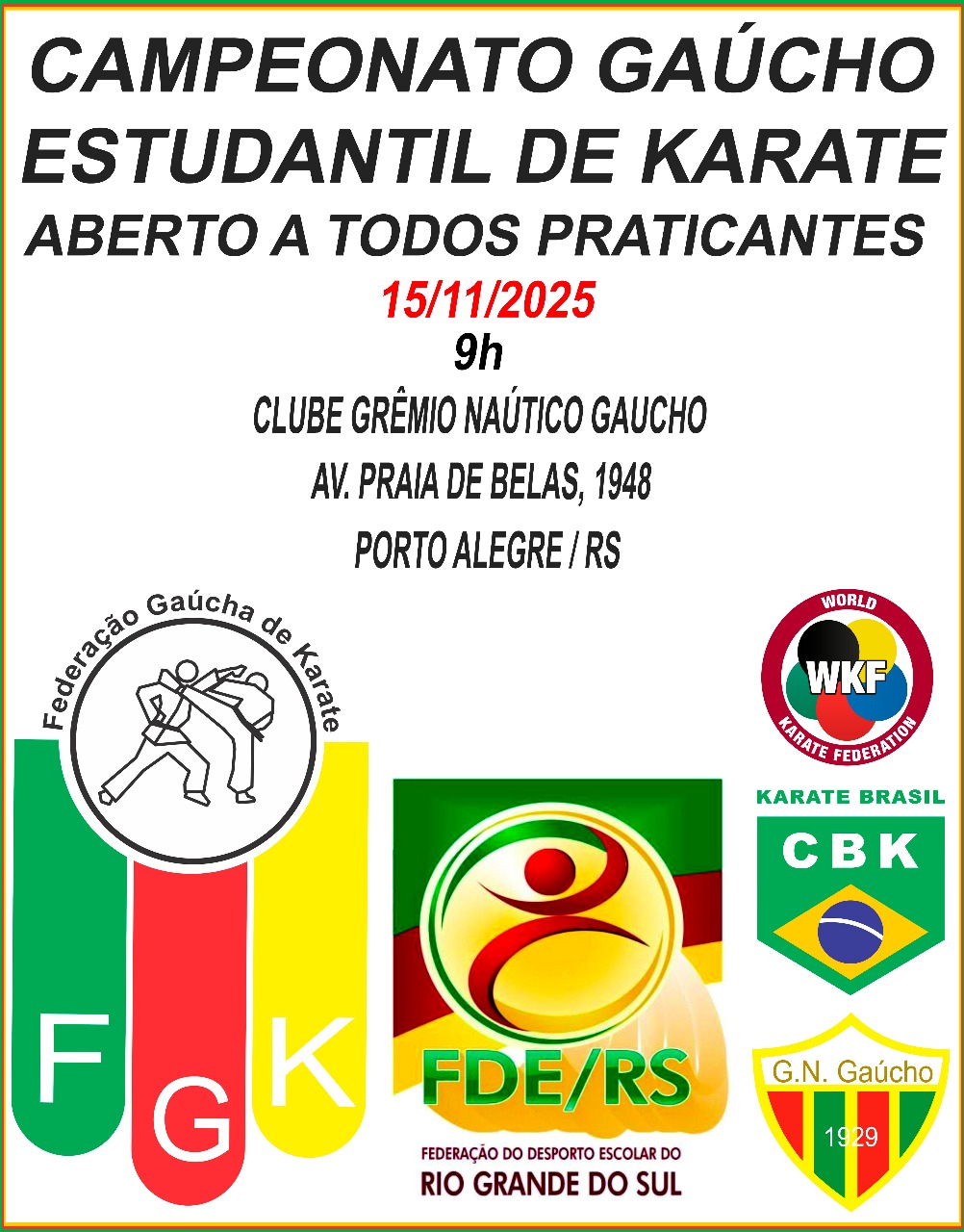 Imagem do campeonato estudantil de karatê de 2025